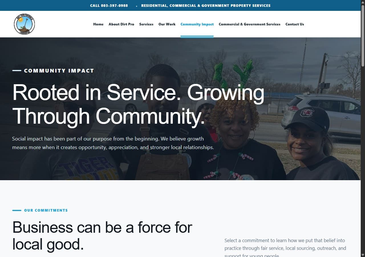 Dirt Professionals Community Impact page