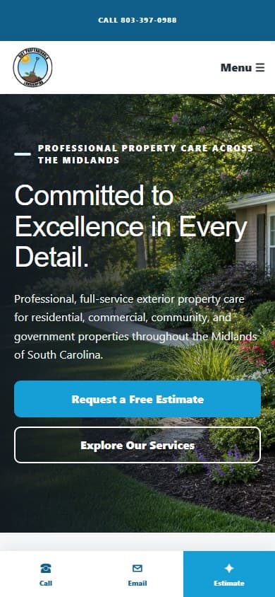 Dirt Professionals homepage displayed on a mobile screen